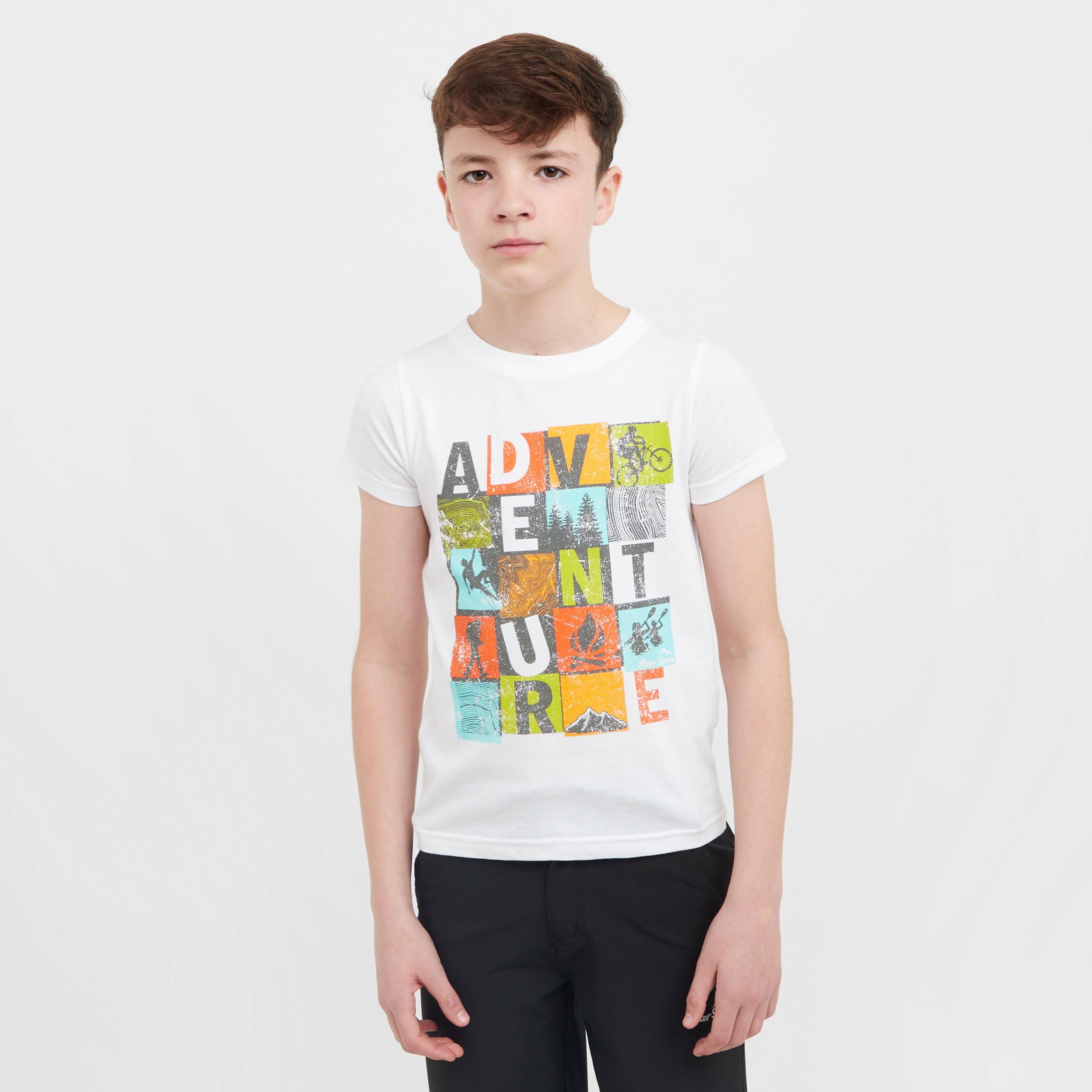 Peter Storm Kids' Adventure T-Shirt, White - 5-6Y