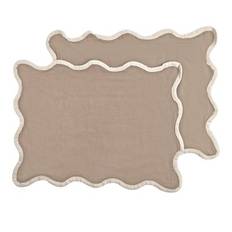 Bordstablett - 2-pack Yrsa (mörkbeige) (Storlek: 35 x 45 cm)
