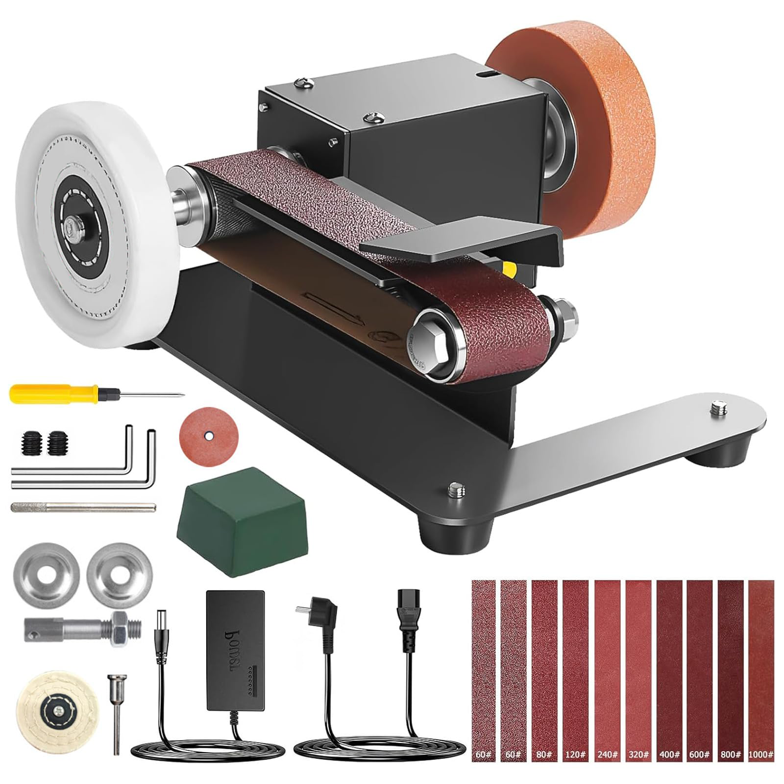 Mini Belt Sander 800W Bench Belt Grinder 7 Speed Variable Electric Polishing Machine DIY Sanding Tool for Wood Metal Knife Sharpening #20