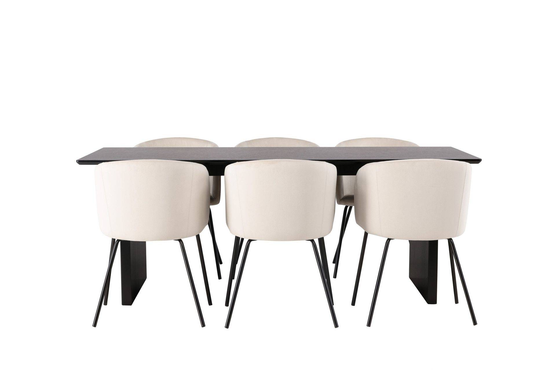 Vail Matgrupp 200 cm Rektangulär med 6 Berit stolar - Beige Beige,Svart Venture Home