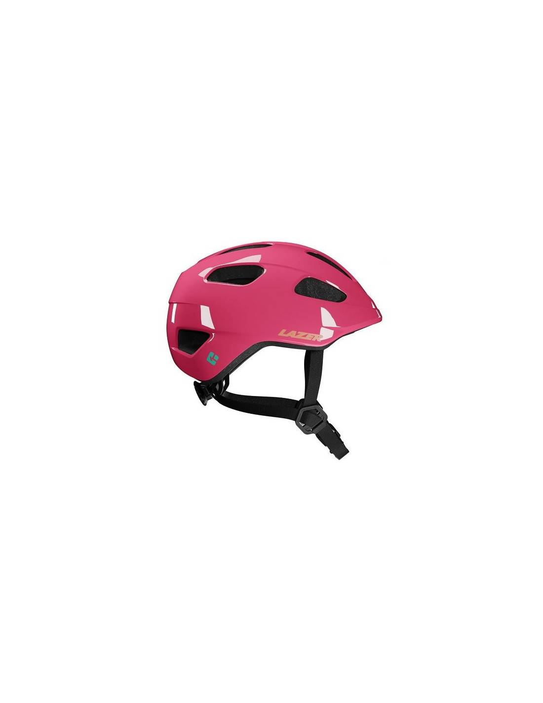 Hjälm Lazer Pnut 2.0 KinetiCore Fuchsia +Grönt spänne (Turnfit) 46-52cm