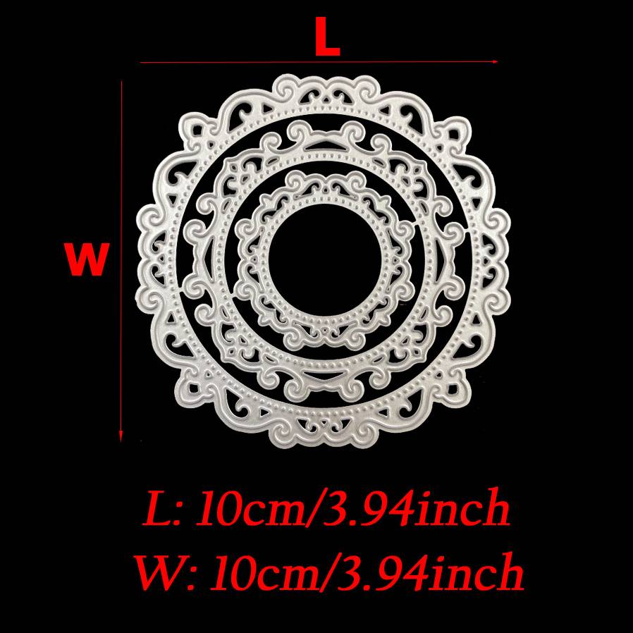 TEMU Circle Lace Frame Cutting Dies Background Metal Die Cuts - Romantic Stencils For Couple Gifts, Vow Books & Memory Journals (reusable Metal Cutting Templates )