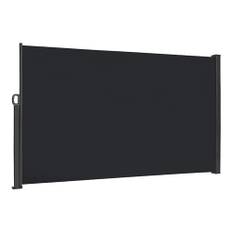 XINZI 180 x 300 cm, sidomarkis, utdragbar av aluminium, ensidig väggmarkis, sidopersienn, markis med automatisk inkörningsfunktion, solskydd, insynsskydd för balkong, terrass, trädgård, antracit