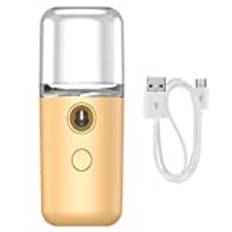 Face Steamer Facial Sprayer Humidifier Portable Handy Mister Beauty Skin Care USB Rechargeable Machine 30ml Yellow.