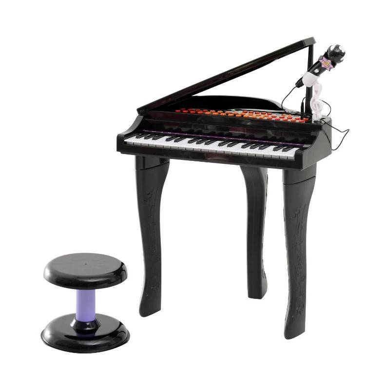 Barnpiano med pall MP3 USB svart