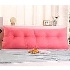 TAUIANE Large Triangular Headboard Pillow with Head Roll Pillow, Backrest Positioning Support Bed Bolster Rest Reading Pillow with Removable Cover Soft Headboard Cushion,Pink,L80×W20×H50cm