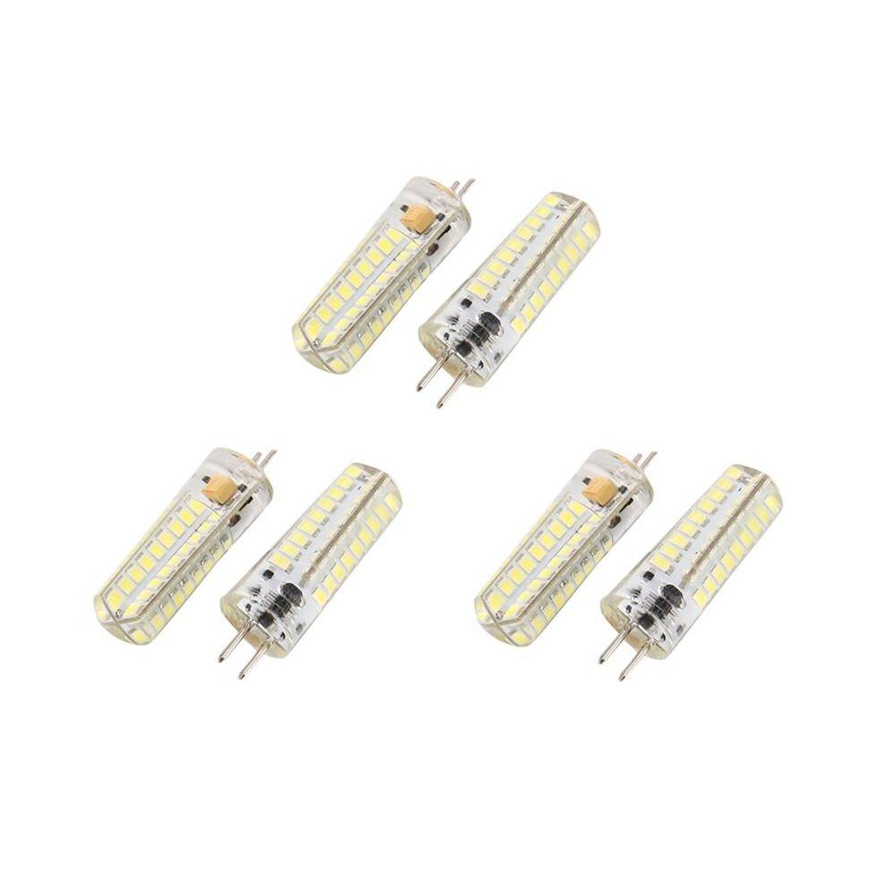 6X 6.5W GY6.35 LED Bulbs 72 2835 SMD LED 320Lm 50W Halogen Lamps Equivalent Dimmable Pure White 6000K Silicone Corn Bulb