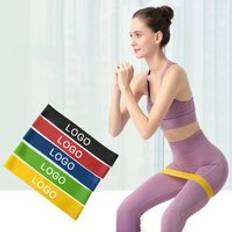 Custom Logo Wholesale Gym Yoga Rubber Silicone Elastic Fitness Loop Bands Sport Workout Leg Butt Booty Hip Resistance Bands Set