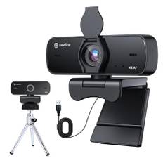 N newline PC Webcam 4k/30fps mit 2 Mikrofonen mit Rauschunterdrückung, Autofokus, Lichtkorrektur, mit Privacy Shutter und Stativ, USB 2.0 UHD Webcam für PC Mac Desktop Skype Streaming