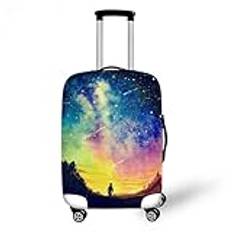 Elastisk repfri bagageskyddskåpa dragkedja passar för 46 – 81 cm väska resväska överdrag vagnöverdrag resetillbehör 3D galaxer universum planeter tryck, Mönster 2, S (18"-21" luggage)