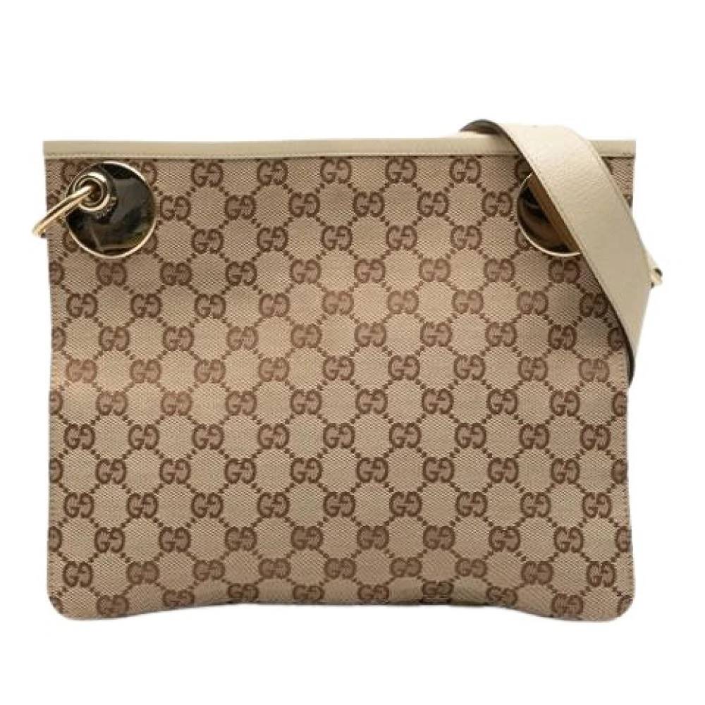 Gucci Vintage Pre-owned Eclipse Crossbody Taske - Vintage - Dame - Beige - ONE SIZE - Læder