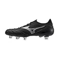 Mizuno Mens IV Elite SI mjuka marken rugbystövlar, Svart/silver, 44 EU