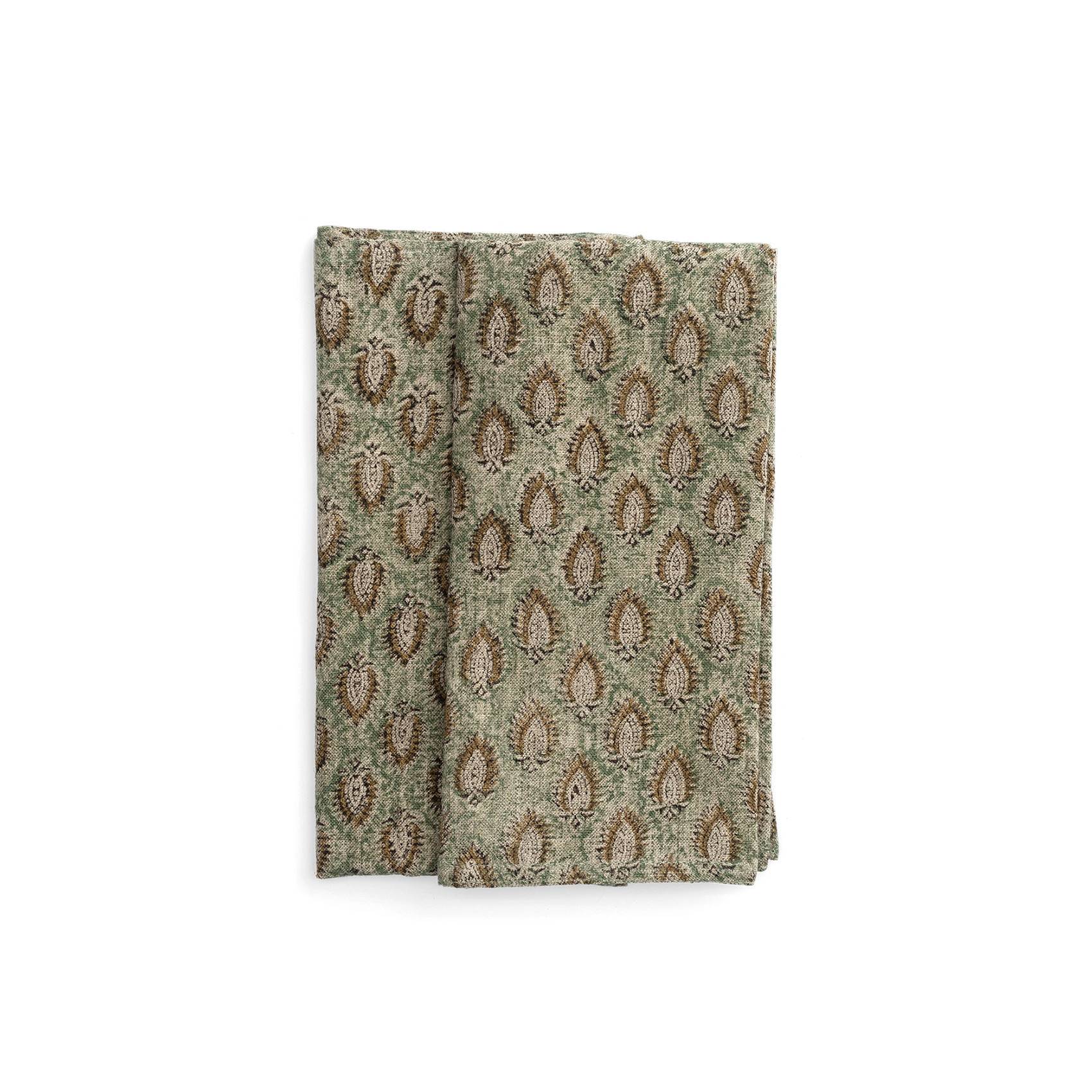 Cypress Parrot servetter linne - seafoam, 2-pack - Grön