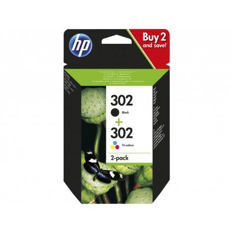HP 302 Original Sampak, Sort & CMY