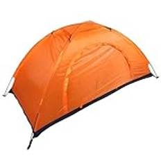 Tält 2 Personer, Campingtält, Vattentätt Pop-up Tält, 1 Person, Ultralätt Enmanstält för Utomhusbruk, Camping, Fiske, Klättring (Orange)
