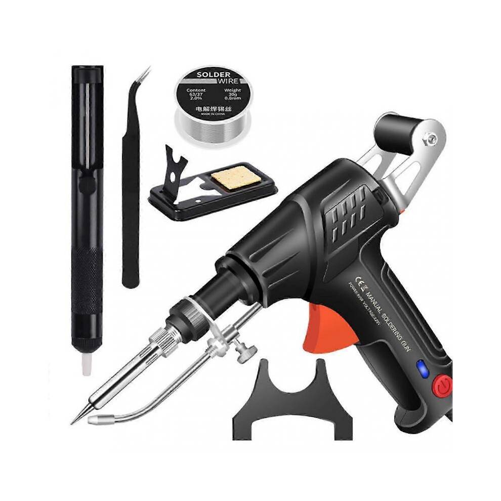 (EU plug, Black) Handheld Internal Heating Laser Welder - Corded DIY Soldering Gun for Electronics & Home Projects -YT4