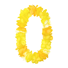 Gul Hawaii Halskæde – Festlig Blomsterkrans i Lei-Stil 115 cm