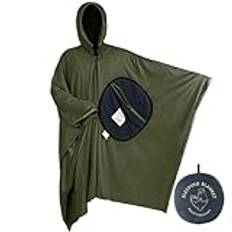 Bärbar sovsäck | Fleece camping sovsäck | camping filt poncho | luva sovsäck | multifunktionell campingstadion filt utomhus, vindtät poncho med huva campingfilt för utomhuscamping