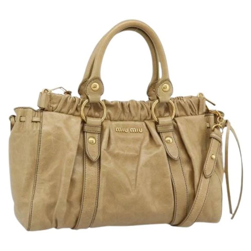 Miu Miu Pre-owned Pre-owned Hand Bag - Vintage - Dame - Beige - ONE SIZE - Uld