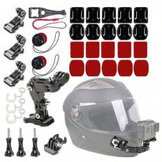 Tillbehörssats för GoPro Hero 12 11 10 9 8 7 Svart Silver 6 5 4 Osmo Motorcykelhjälm Chin Mount Go Pro AKASO/Campark