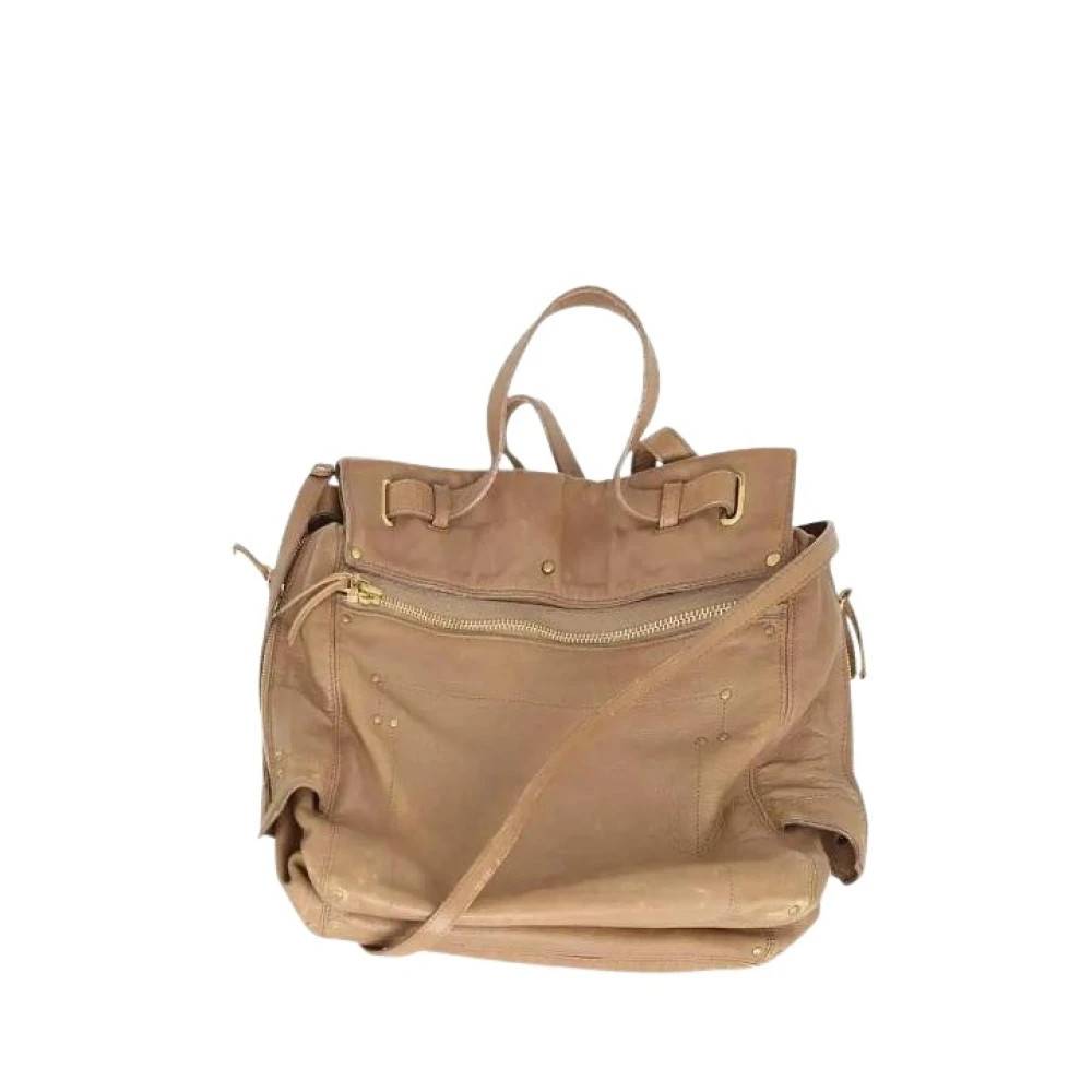 Jérôme Dreyfuss Pre-owned Pre-owned Læder Skuldertaske - Vintage - Dame - Beige - ONE SIZE - Uld