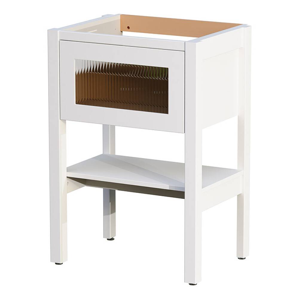 TVÄTTSTÄLLSSKÅP CAMARGUE FORS HÖG LÅDA + HYLLA 60CM LINJEGLAS VIT