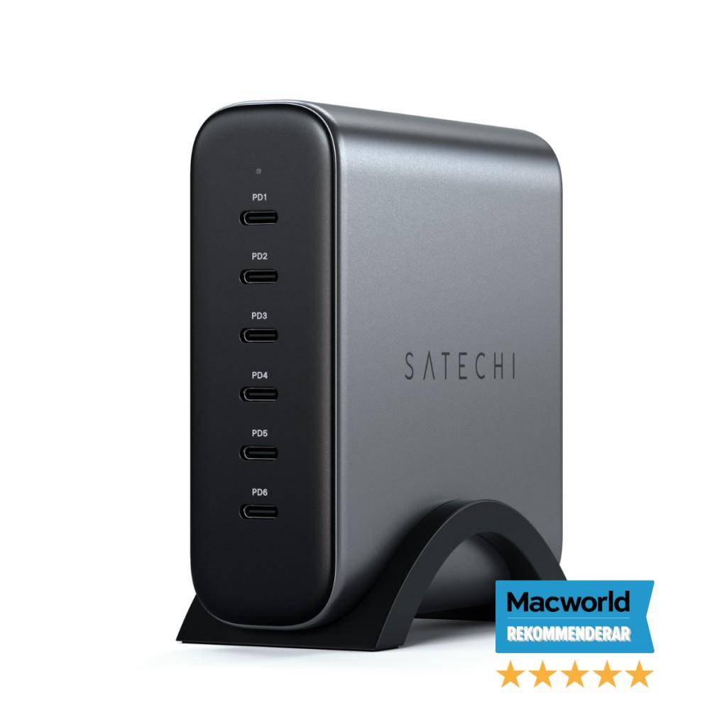 200W USB-C 6-portars GaN-laddare - Rymdgr�