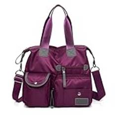 JXYBAGTOP tygväska kvinnor handväska damer messenger crossbody väska stöldsäker väska vattentät väska, Lila