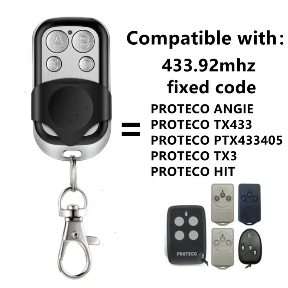 Metal Push Button Remote Control Transmitter ABCD / Lock Unlock 4Button 433MHz Universal 4 Buttons Garage Door Opener Remote