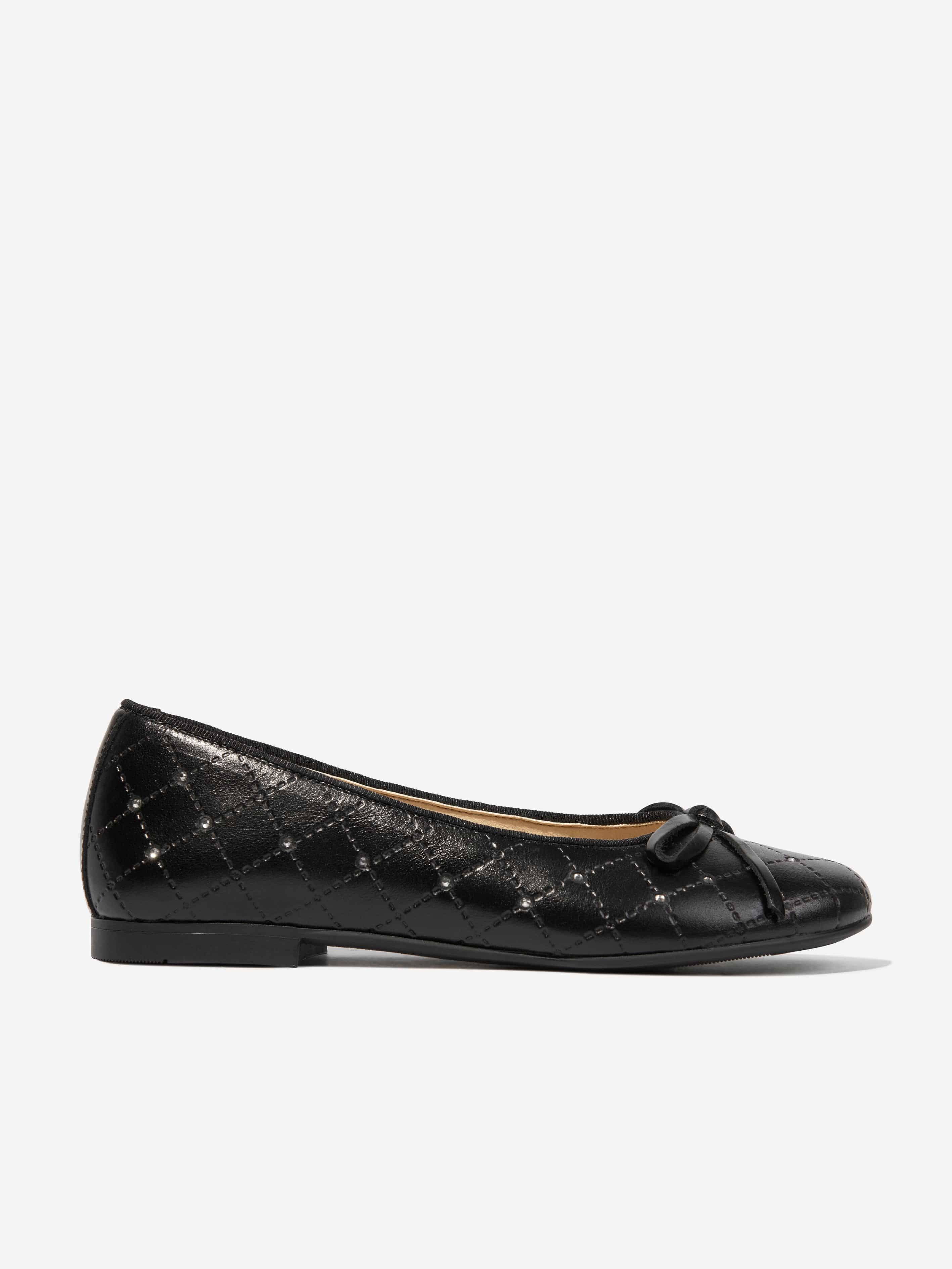 Andanines Girls Leather Ballerinas in Black - Black / EU 39 UK 6 (EU 39 UK 6)
