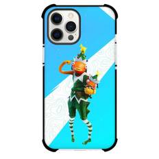Fortnite Fishstick Phone Case For iPhone Samsung Galaxy Pixel OnePlus Vivo Xiaomi Asus Sony Motorola Nokia - Fishstick Holding Baby Aqua Background