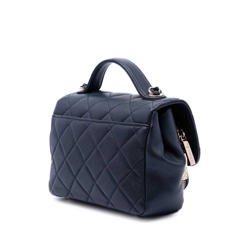 Chanel Vintage Chanel Flap Bag Stl. - Chanel Vintage Från Magasin - Navy (L 14cm x W 16.50cm x D 7cm)