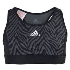 Adidas Girls D2M Bra-Top Black / Grey Six / Black, Unisex, Kläder, Tops, Svart, 116 (116)