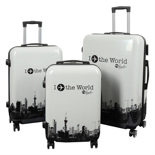 Resväska - Resväska med motiv - I Love The World vit - Hardcase lättviktsresväska