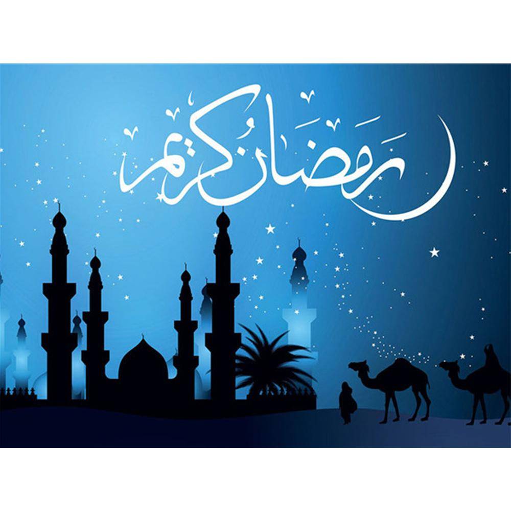 3D DIY Full Drill Diamantmålning Muslimsk måneikon Korsstygn Diamantbroderi Religion Handarbete Dekor för hemmet Full Square 50X70CM
