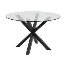 CASA Living Heaven Spisebord - Ø 119 x H 75,5 cm - Glas/stål - Klar/mat sort
