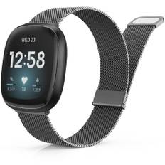 Yoohoo Armband Kompatibel mit Fitbit Versa 3 Armband/Fitbit Versa 4 Armband/Fitbit Sense Armband/Fitbit Sense 2 Armband,Edelstahl Metall Magnet Ersatzarmband für Damen Herren