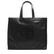Large Rio Recycled Leather Tote Bag - Black - 01