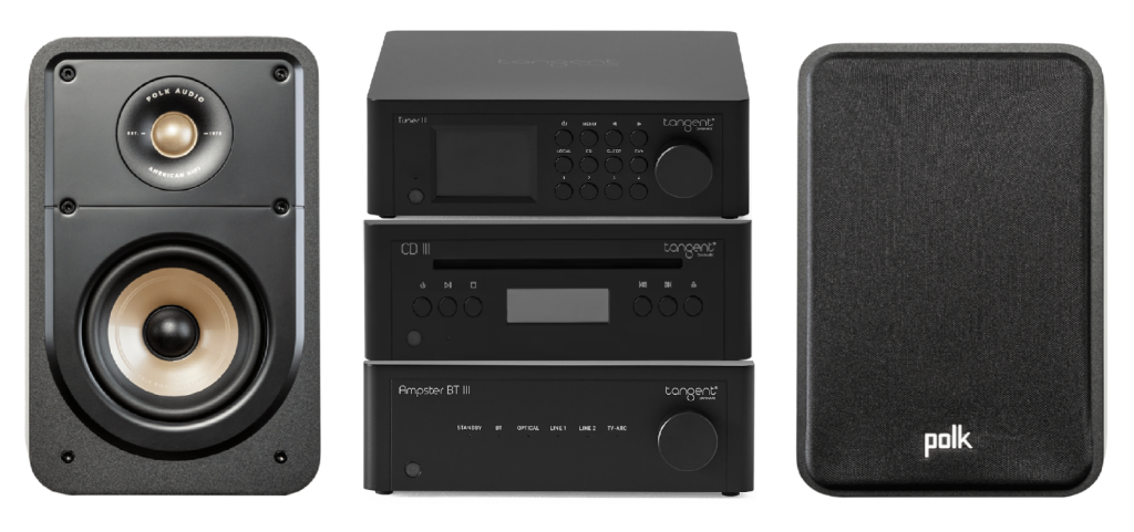 Tangent Micro Stereopaket WiFi Internet Radio, CD ,Generation 3 Svart med svarta högtalare