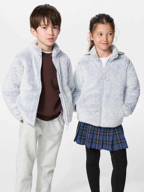 Uniqlo - Fluffy Fleece Full-zip Jacket - Grey - 5-6 Years (120cm)
