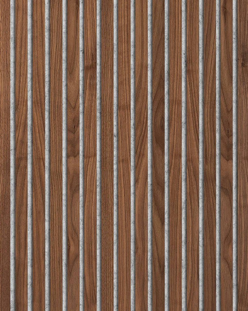 WOOD ON WALL AKUSTIKPANEL VALNÖT - OLJAD 2780x600mm / Ljusgrå