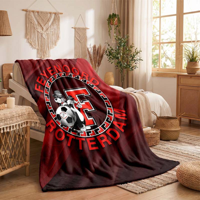 Feyenoord Theme Fleece Blanket Cozy Soft Plush Blanket For Bedroom Couch Travel