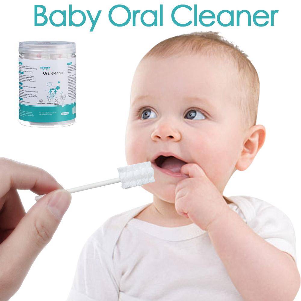 30 st Nya Tandvård Rengör Gasväv Baby Tunga Tandborste Papperspinne Oral Rengöringsborste Oral Rengörare cm