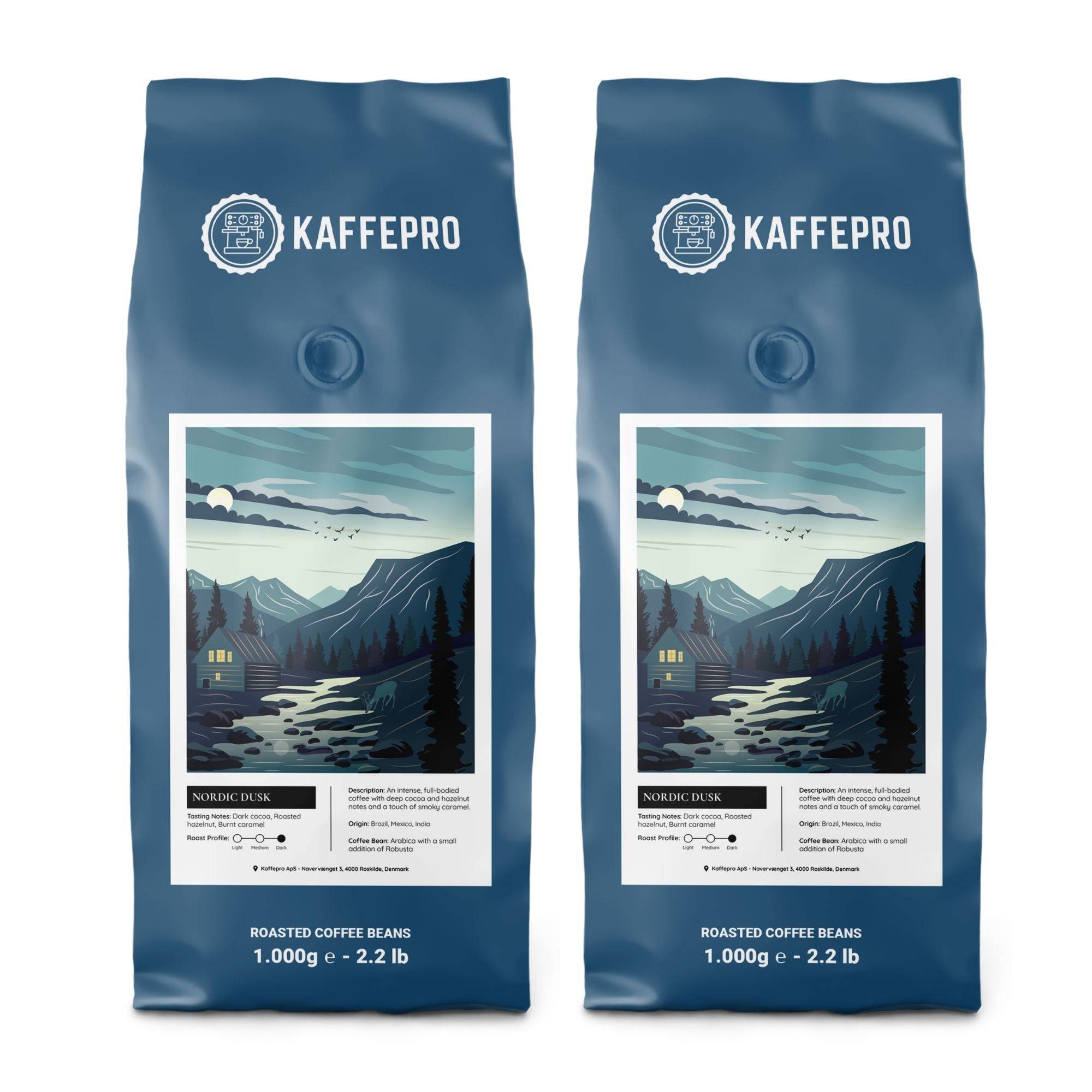 Kaffepro Nordic Dusk - Kaffepaket: 2 x 1kg Kaffebönor - 2 x 1kg