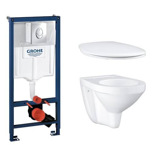 Grohe Bau vägghängt toalettpaket, vit/krom