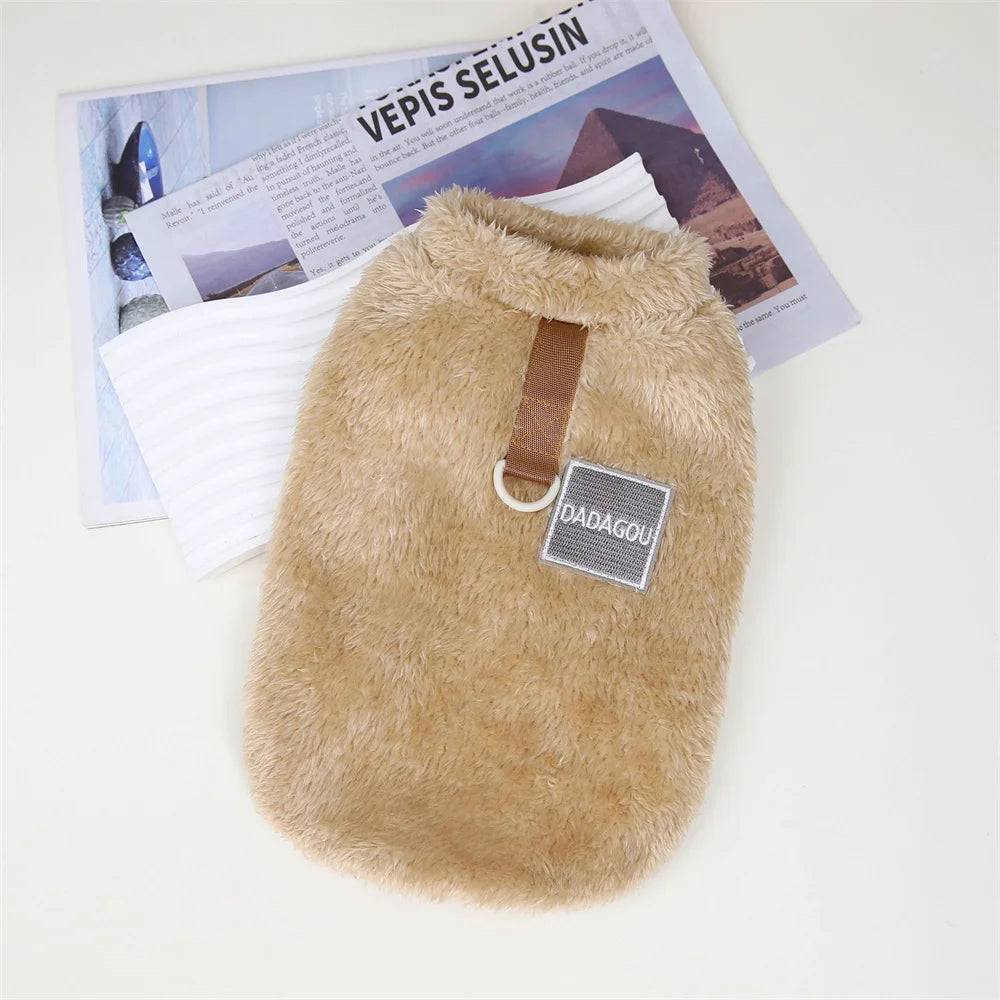 Warm Fleece Jacket & Jumpsuit for Cats and Small Dogs - Brown Jacket / XXL-suit 6-7.5kg / SPC (XXL-suit 6-7.5kg)