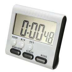 Digitalt æggeur / køkkenur med høj alarm, op- og ned-funktion, magnetisk stativ, sort