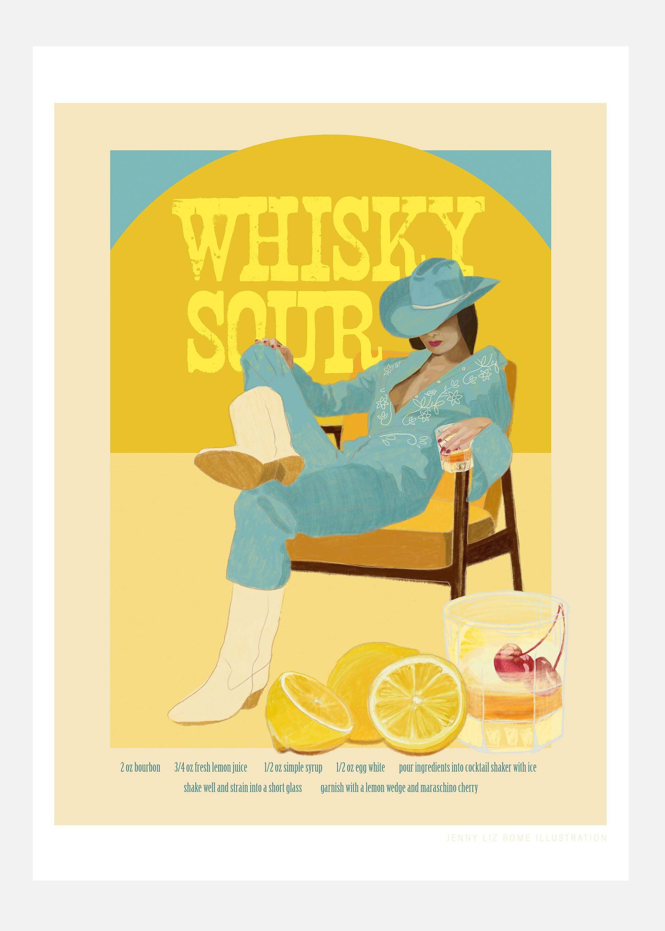 Jlr Cocktails Whiskysour Canvastavla (100x140 cm)