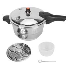 Pressure Cooker with Steaming Rack Stainless Steel Pressure Canner Compatible with Gas Induction 5L
