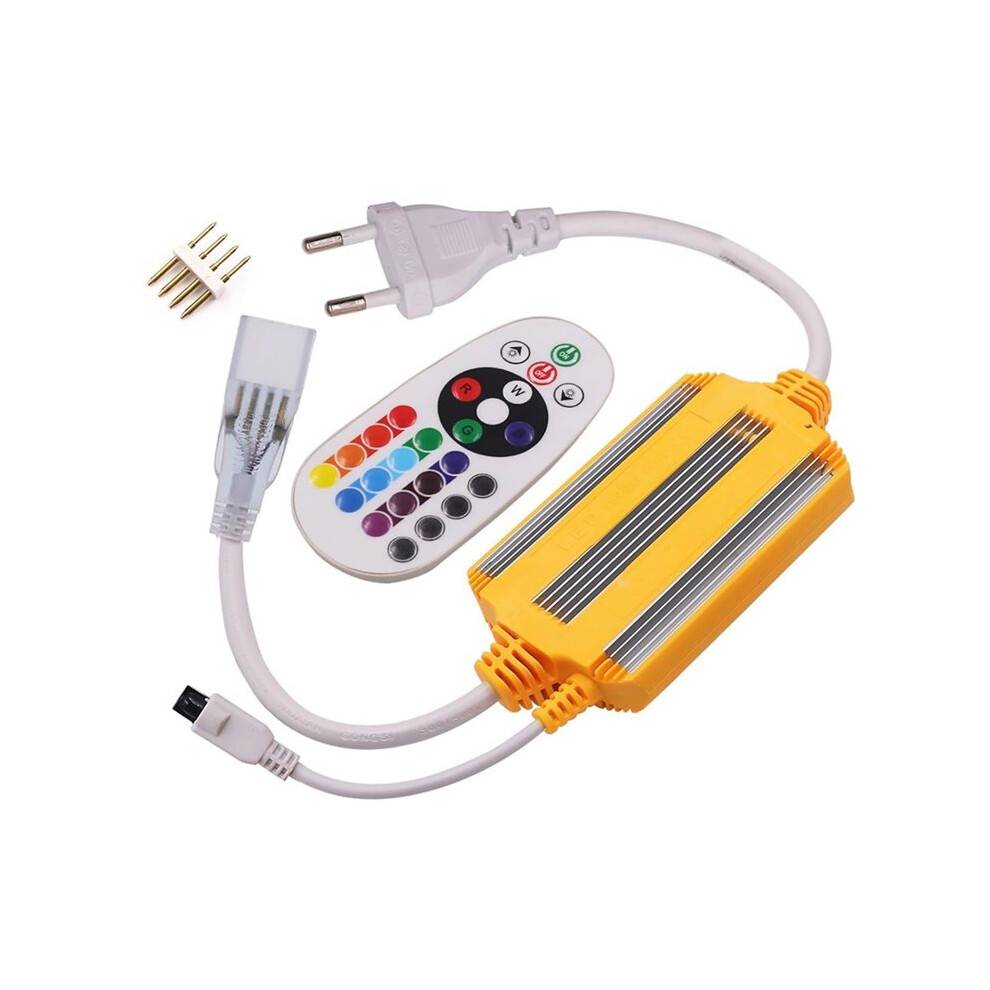 1500W RGB LED Strip Light Controller with 16 Colors Dimmer Wireless IR-24Key Remote EU Plug IP68 Waterproof